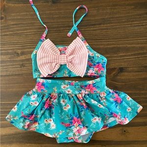 Ruffle Butts Floral Swimsuit Girls Size 3T
